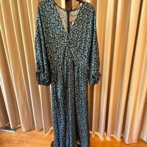 Lela Rose Black Floral Maxi Dres